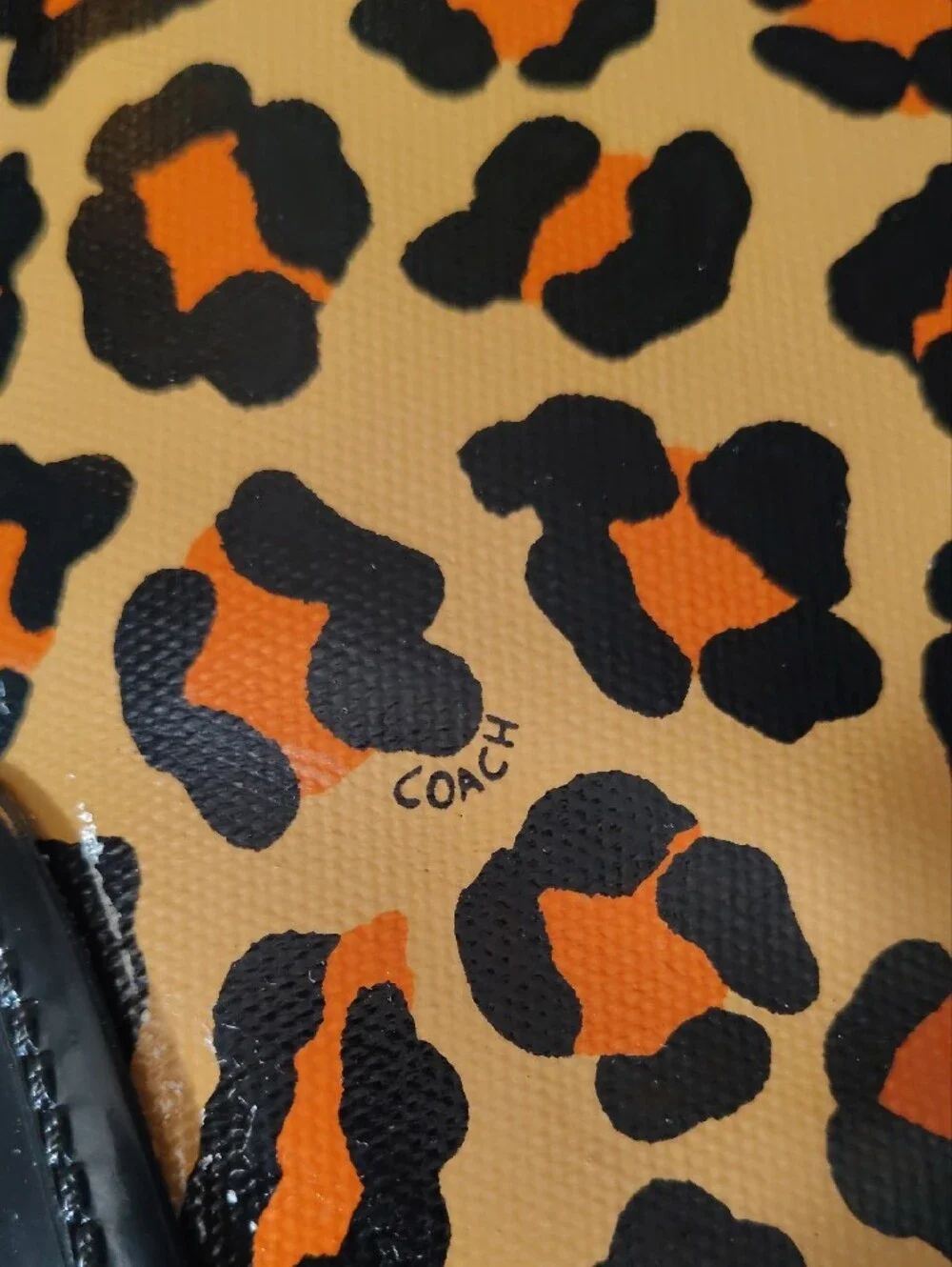 Coach Leopard Print Tall Rain Boots in Black and Tan